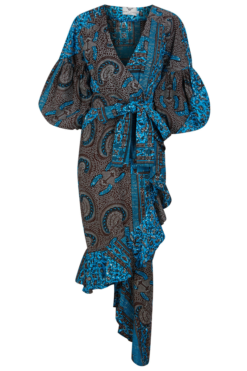 Naomi Bandana Puff Sleeve Midaxi Wrap dress – OHEMA OHENE AFRICAN INSPIRED  FASHION